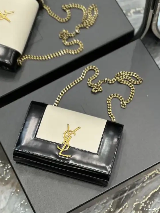two-tone small leather YSL bag shoulder Kate 0408